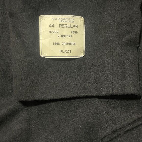 NWT Polo University Ralph Lauren Top Coat Men 44 R Navy Pure Cashmere $1500 READ - Picture 8 of 13